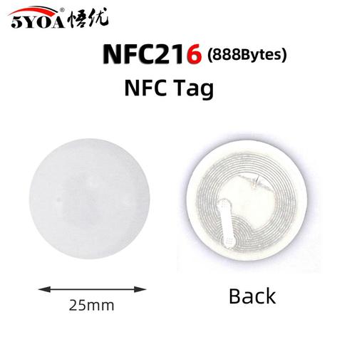 5pcs NFC Tag NFC216 Label 216 Stickers Tags Badges Lable Sticker 13.56mHz for huawei share ios13 personal automation shortcuts ► Photo 1/6