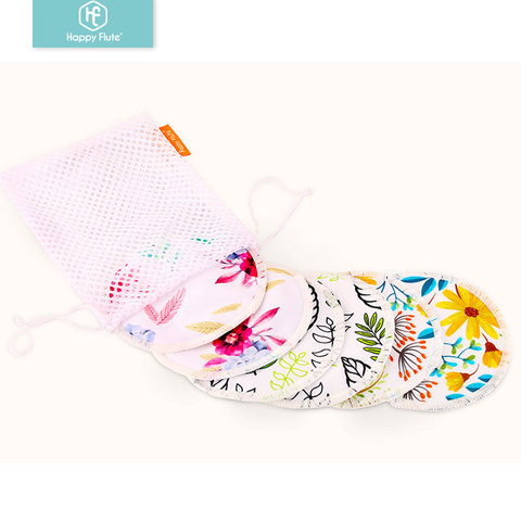 HappyFlute Bamboo Breast Pad Nursing Pads For Mum Waterproof Washable Feeding Pad Bamboo Reusable Breast Pads with Laundry Bag ► Photo 1/6