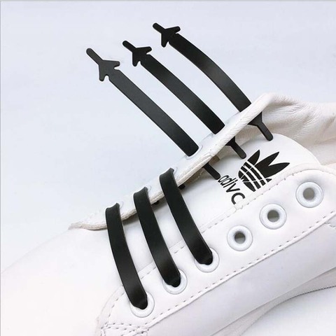 12pcs/Pack Shoes Accessories Elastic Silicone Shoelaces Creative Lazy Silicone Laces No Tie Rubber for Casual Sneaker ► Photo 1/6