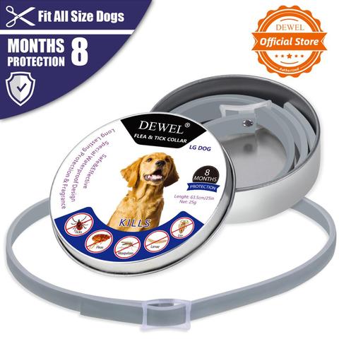 Dewel All Cat Dog Collar Anti Flea Ticks Mosquitoes Outdoor Protective Adjustable Pet Collars 8 Months Long-term Protection ► Photo 1/6
