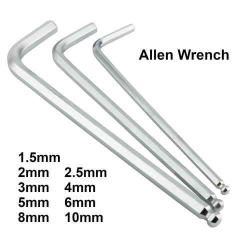 Professional Allen Wrench 1.5mm 2mm 2.5mm 3mm 4mm 5mm 6mm 8mm 10mm is available ► Photo 1/3