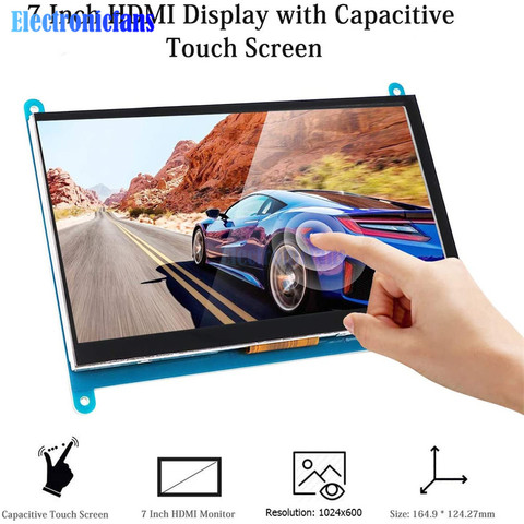 7 inch LCD Display HDMI Touch Screen 1024x600 Resolution IPS Capacitive Touch Screen Support Various Systems for Raspberry Pi 3 ► Photo 1/6