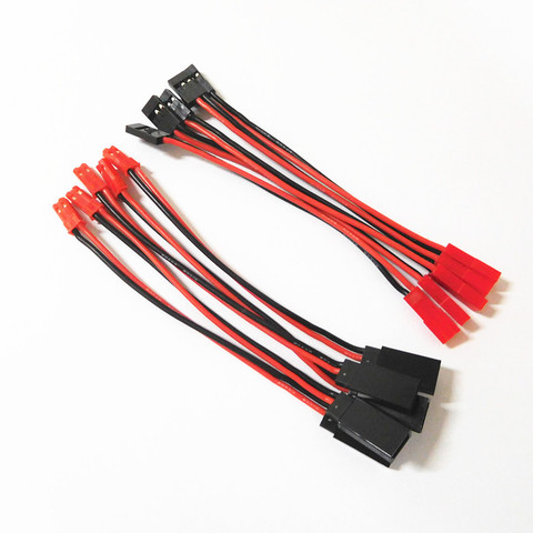 10pcs (5pair) 10CM 20AWG JST Plug to JR/Futaba Servo Connector Male Female Cable Adapter Wire for RC Plane Helicopter Car ► Photo 1/6