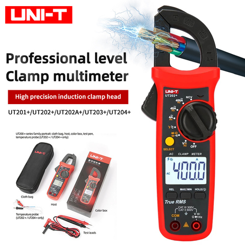 UNI-T Professional Digital Clamp Multimeter UT201 + UT202 + UT203 + AC and DC Current Tester Resistance Capacitance Frequency ► Photo 1/1