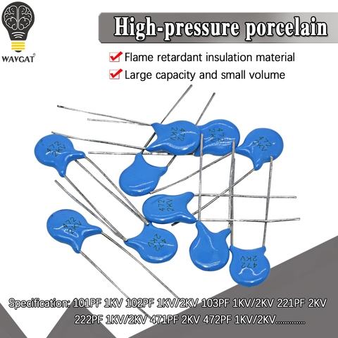 High voltage Ceramic Capacitor 1KV 102 103 10PF 15PF 20PF 22PF 27PF 30PF 47PF 56PF 100PF 220PF 1NF 2.2NF 3.3NF 4.7NF 10NF 22NF ► Photo 1/6