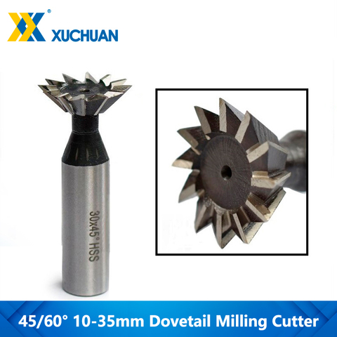 1pc 45/60 Degrees HSS Dovetail Milling Cutter CNC End Mill Straight Shank CNC Router Bit ► Photo 1/6