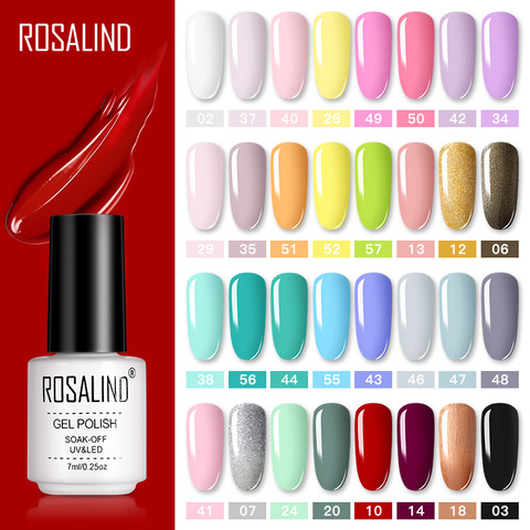 ROSALIND Gel Polish Set Manicure for Nails Semi Permanent Vernis top coat UV LED Gel Varnish Soak Off Nail Art Gel Nail Polish ► Photo 1/6