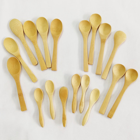 100 pcs Wooden Small spoons Spices Ice Cream Honey Jam Salt Spoon Utensils  New