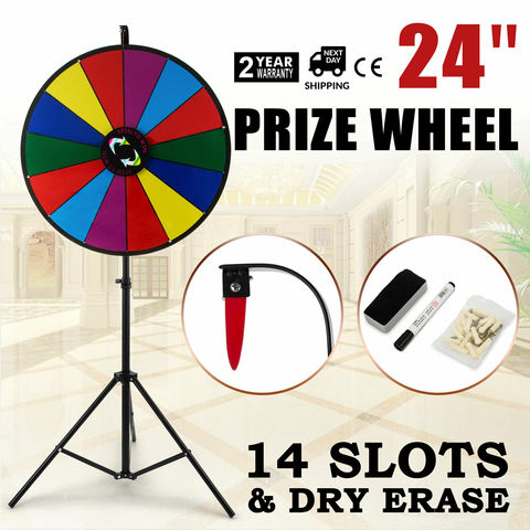 60cm Party  Prize Wheel Editable Dry Erase Spin Win Fortune Spinning Stand Game ► Photo 1/6