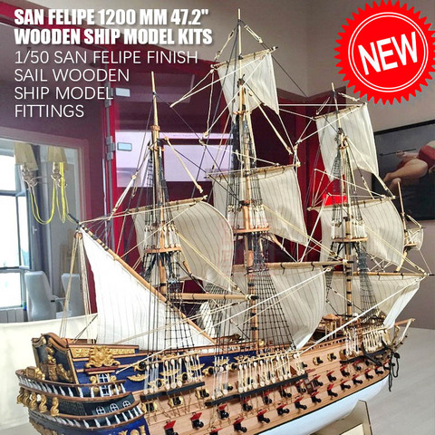 Hobby Scale 1/50  Luxury classic sail boat San Felipe warship 1200 mm 47.2