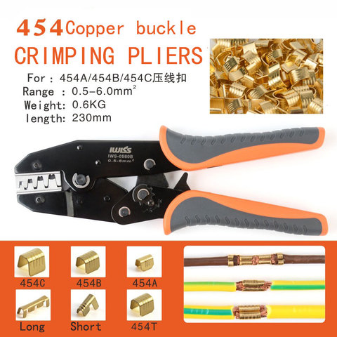 Crimping buckle 454A/B/C copper buckle crimping pliers, U-type/C-clamp  wire and wire buckle crimping tools ► Photo 1/5