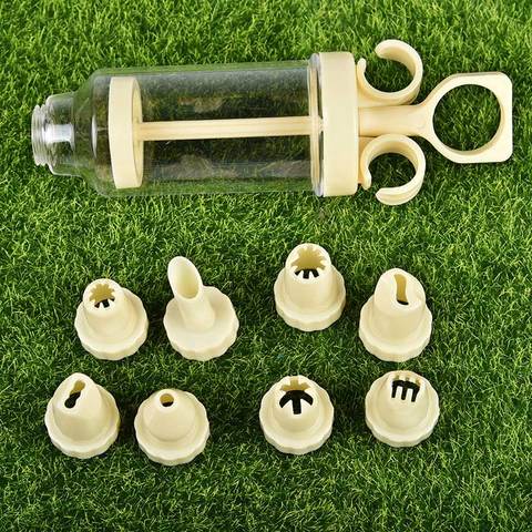 8Pcs Confectionary Cookie Tips Plastic DIY Pastry Syringe Extruder Cream Nozzle Cake Decorations Tools Cream Gun ► Photo 1/6