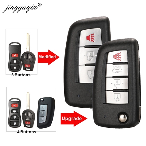 jingyuqin Modified Flip Remote Car key New style 433/315Mhz For Nissan Qashqai Sunny Sylphy Tiida X-Trail March Sentra 3/4B keys ► Photo 1/6