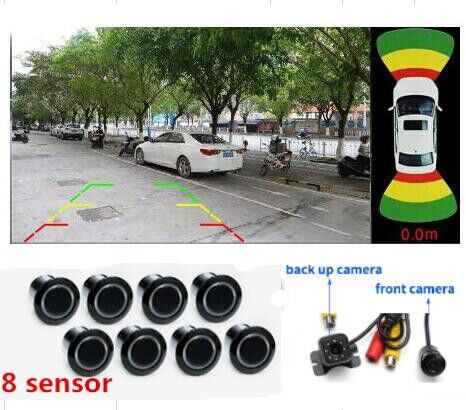 New OPS System Parktronics Car Parking Sensor 8 Alarm Probe video System option with front Rear view Camera  to Car DVD Monitor ► Photo 1/6
