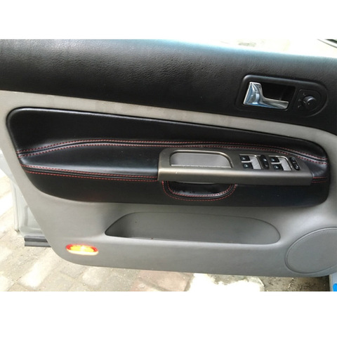 4 Doors Soft Leather Door Armrest Cover For VW Golf 4 MK4 Bora Jetta 1999 - 2005 Car Door Armrest Panel Skin Cover Trim ► Photo 1/6