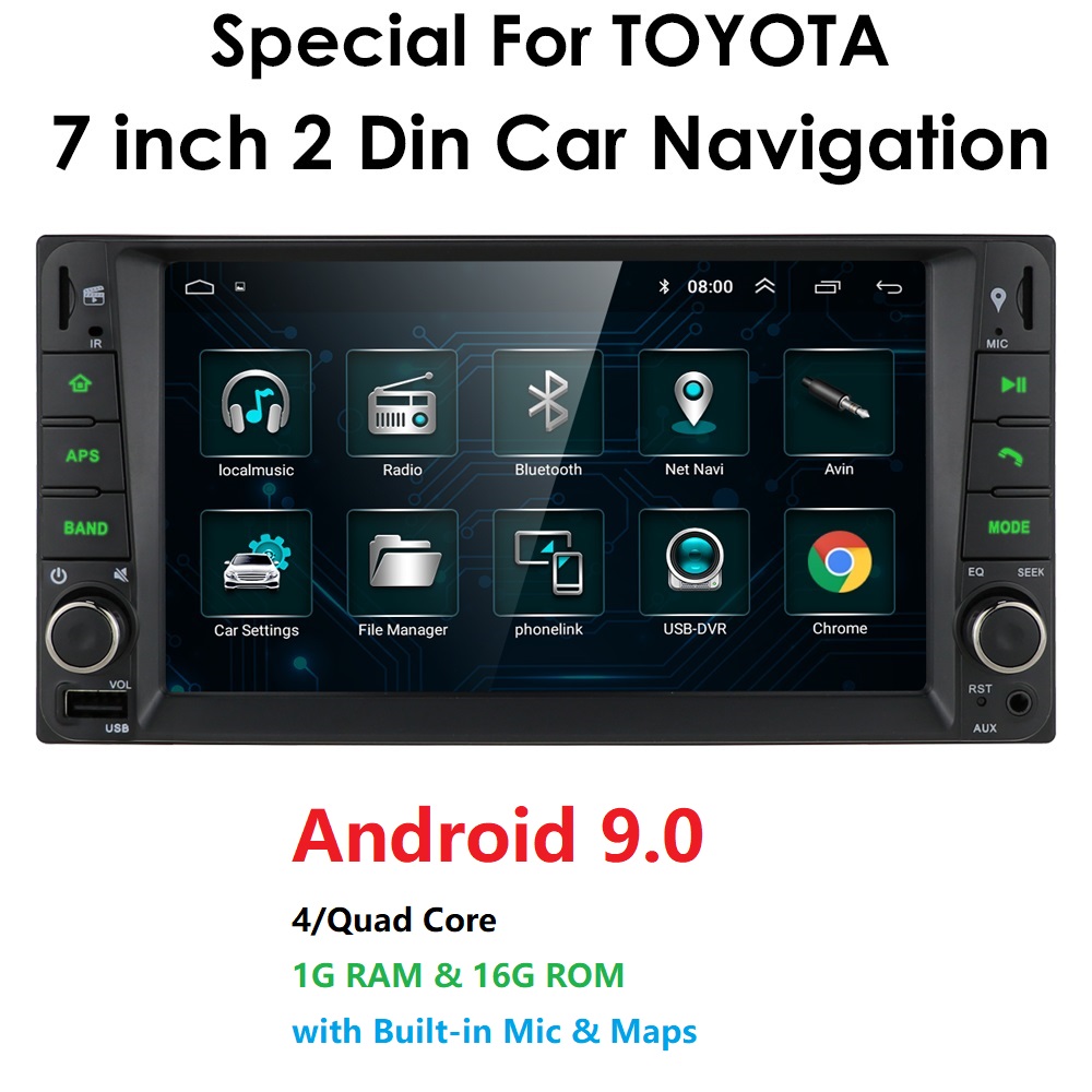 7" Android 8.1 2Din Car Radio GPS Stereo Wifi 16G for Toyota Series Corolla RAV4 
