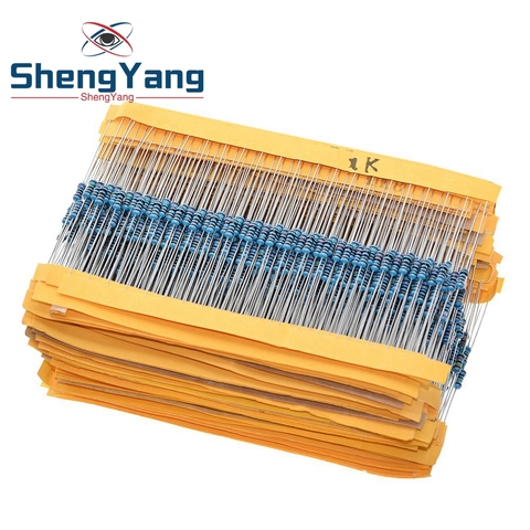 100pcs  1/4W 1R~22M 1% Metal film resistor 100R 220R 1K 1.5K 2.2K  4.7K 10K 22K 47K 100K 100 220 1K5 2K2  4K7 ohm resistance ► Photo 1/4