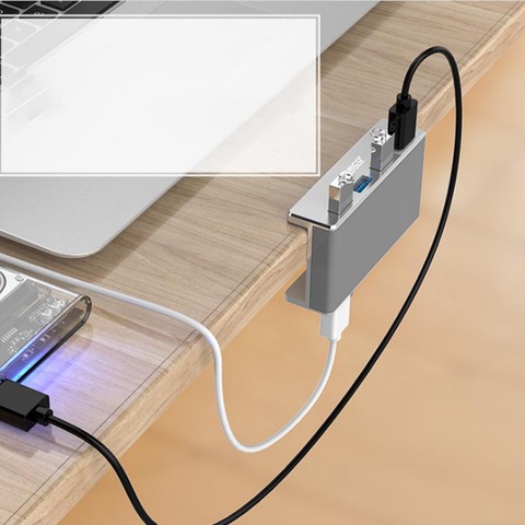 ORICO USB Hub USB 3.0 HUB Charging Hub Professional Clip Design Aluminum Alloy 4 Ports Portable Size Travel Station for Laptop ► Photo 1/5