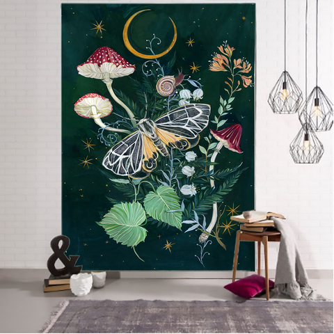 Nordic Psychedelic Butterfly Tapestry Wall Hanging Bohemian Hippie Witchcraft Tarot Science Fiction Room Home Decor ► Photo 1/6
