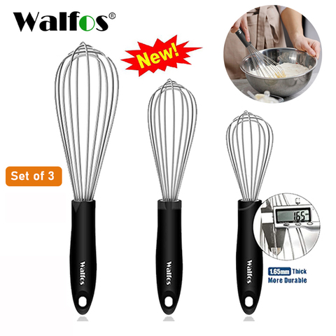 WALFOS Stainless Steel Wire Whisk Manual Egg Beater Blender Milk Cream Butter Beater Kitchen Baking Cooking Utensils Accessiores ► Photo 1/6