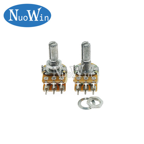 5pcs WH148 B1K B2K B5K B10K B20K B50K B100K B500K 6Pin 20mm Shaft Amplifier Dual Stereo Potentiometer 1K 2K 5K 10K 50K 100K 500K ► Photo 1/1