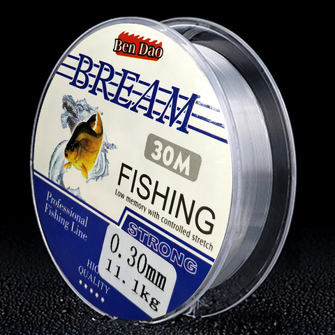 30M Bream Fishing Line Super Strong Monofilament Nylon Japan Material Saltwater Fishing-Line Low Memory Carp Line 0.08-0.30mm ► Photo 1/6