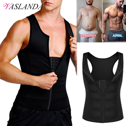 Compression Shirt for Men Weight Loss Workout Undershirts Slimming Vest Body Shaper Waist Trainer Tank Tops Shapewear Sauna Suit ► Photo 1/6
