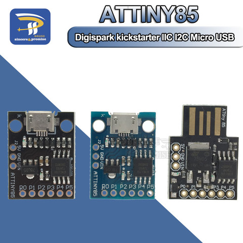 ATTINY Blue Black TINY85 Digispark Kickstarter Micro Development Board ATTINY85 module for Arduino IIC I2C USB ATTINY45 ► Photo 1/6