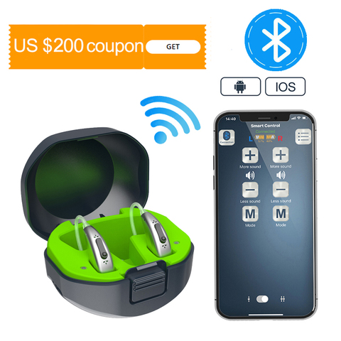 Soroya Rechargeable Digital Hearing Aids Bluetooth Mini OE Ear Sound Amplifier Enhancer Wireless Hearing Aids Ear Care ► Photo 1/6