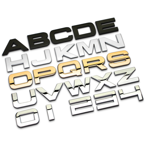 New Alphabet 3d Metal Car Sticker Decoration Letters/Number Logo DIY Decal Badge Emblem For The Whole Car Exterior Accessories ► Photo 1/6