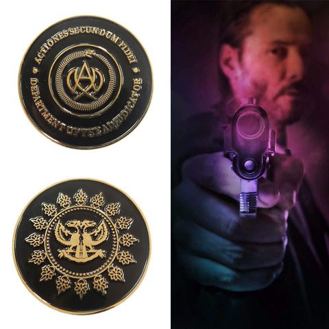 John Wick coin Cosplay prop Accessories Metal Referee Prop Black Coin ► Photo 1/6