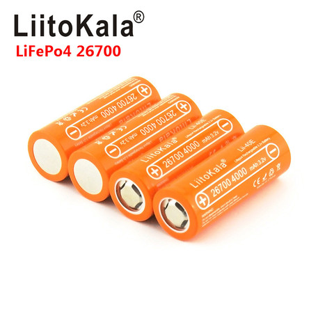 LiitoKala Lii-40E 3.2V 26700 rechargeable LiFePO4 battery pack 4000mah lithium cell for 24V e-bike power HID solar light 26650 ► Photo 1/5