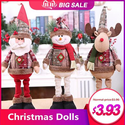 1/3PCS Christmas Dolls Elk Snowman Santa Claus Standing Doll Decorations Tree Ornament For Home Navidad Kids Gift Christmas Gift ► Photo 1/6