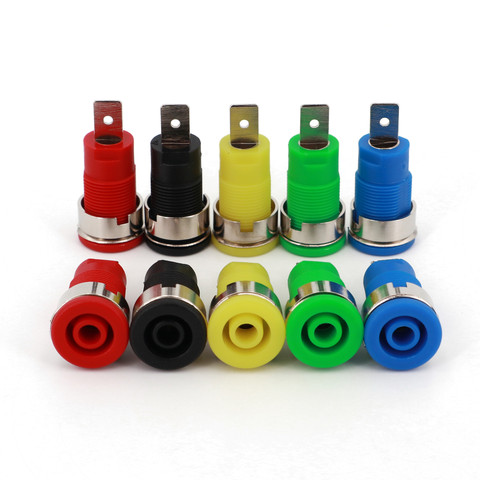 10Pcs Insulated Safety 4mm Banana Female Jack Panel Mount Socket Binding Post Connector ► Photo 1/6