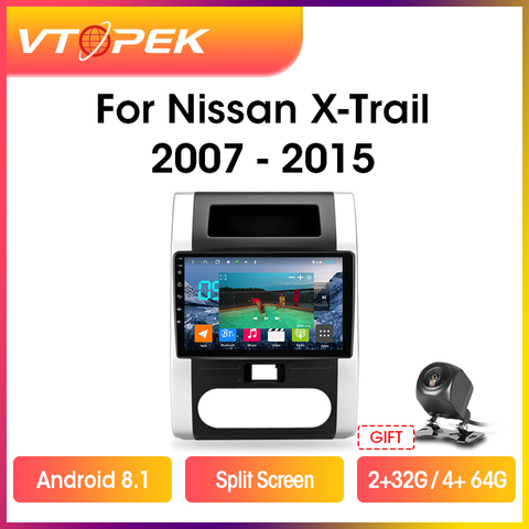 Vtopek 4G+Wifi 2din Android Car Radio Video Player Navigation GPS For Nissan X-Trail 2007-2015 XTrail X Trail T32 T31 Head Unit ► Photo 1/6