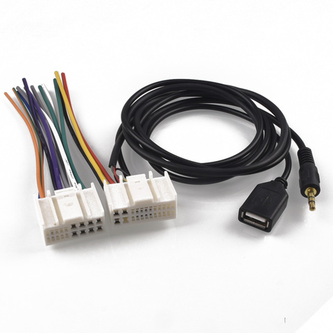 Car CD DVD Harness Mp3 AUX USB Cable Adapter Plug For Kia K2 K5 Sportage for Hyundai IX35 Elantra ► Photo 1/2