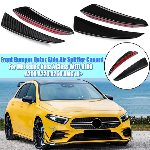 Pair Front Bumper Outer Side Splitter Canard Trim For Mercedes-benz A Class W177 A180 A200 A220 A250 for AMG 2022+ ► Photo 1/6