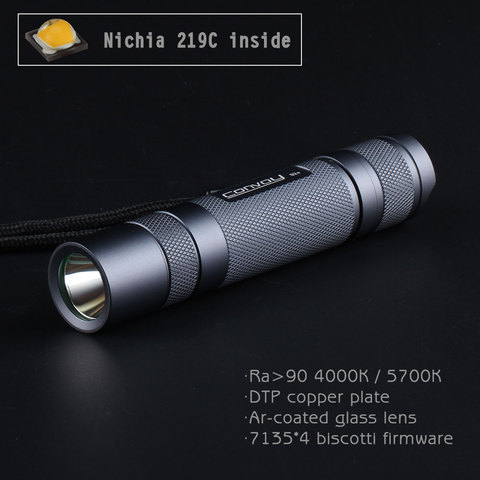 Convoy S2+ Flashlight Nichia 219C Ra>90 DTP Copper Plate Ar-coated Glass Lens Linterna LED Mini Lanterna Powerful Torch Light ► Photo 1/6