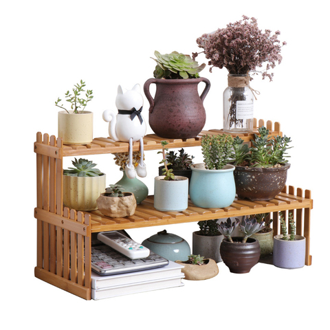 Wooden Storage Shelf for Sundries Plants Flower Pot Display Stand Desktop Organizer Flower Pot Shelves Living Room Flower Stand ► Photo 1/6
