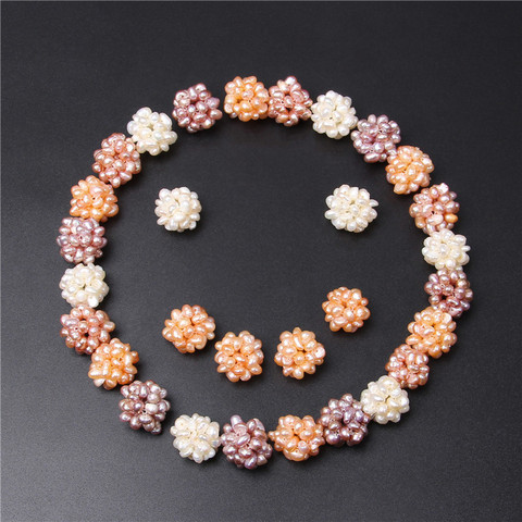 2PCS Natural Pearl Flowers Beads Pendant Ball Shape Freshwater Baroque Pearls Charms For Jewelry Making DIY Accessories Craft ► Photo 1/6