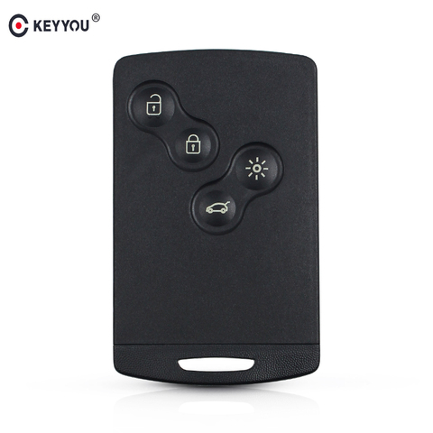 KEYYOU Remote Key Case For Renault Koleos Clio Megane Scenic Laguna 4 Buttons Blade Smart Remote Key Shell Emergency Insert ► Photo 1/6