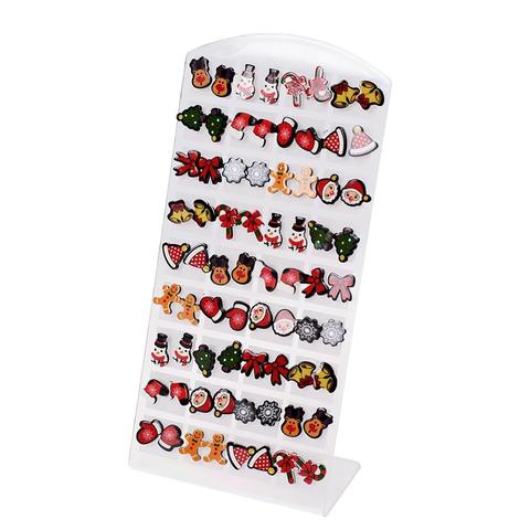 36 Pairs/Lot Mini Christmas Studs Cute Silvery Ear Stud Earrings For Men Women Stainless Steel Fashion Earring Jewelry ► Photo 1/6