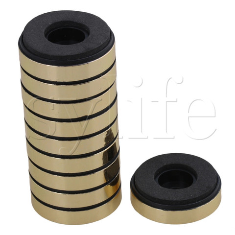 10pcs Gold Round Isolation CD Player Audio Speaker Anti Vibration Feet Pad Stand ► Photo 1/3