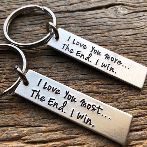 I Love You More / Most The End I Win keychain valentines day gift Girlfriend Boyfriend Husband Wife Gift ► Photo 1/3