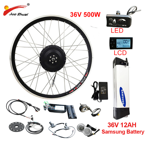 EU RU Duty Free No Tax 36V 500W eBike Conversion Kit 36V12AH Samsung Battery e bike Electric Bike Kit Front Rear Hub Motor Wheel ► Photo 1/6