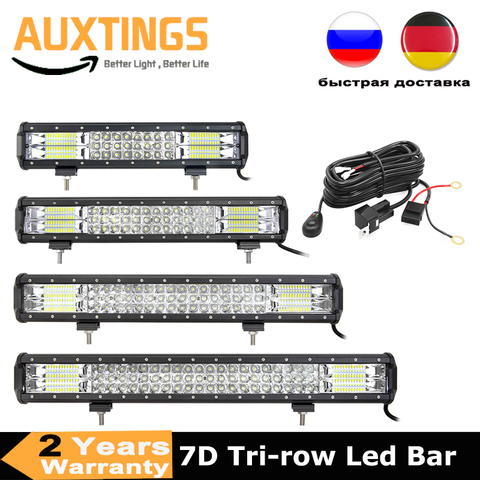 7D 15'' 18'' 20'' 23'' 216w 252w 288w 324w 3-Row LED Light Bar Offroad Combo Led Work Light Bar 12v 24v Truck SUV ATV 4WD 4x4 ► Photo 1/6