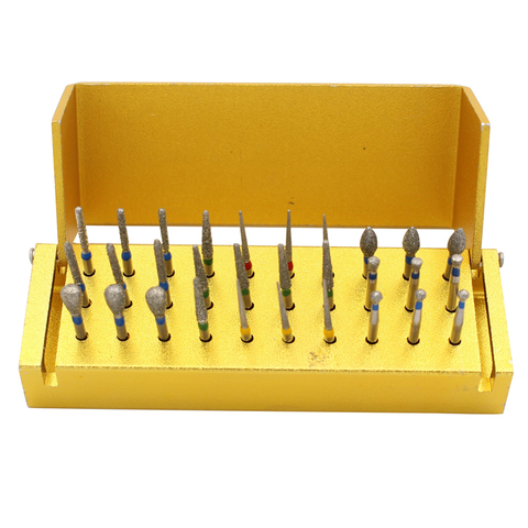 30Pcs/set Dental Diamond Burs for High Speed Handpiece Turbine + Burs Placement Box Dentist Drill Dental Lab Tools Instrument ► Photo 1/6