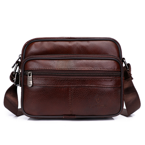 Genuine Leather Bag Male Messenger Bag Shoulder Bags For Men Fashion Flap Luxury Crossbody Leather Shoulder Bags KSK ► Photo 1/6