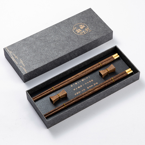 High Quality Premium Natural Red SandalWood Chopsticks Gift Box Packaging Household Cutlery Tableware Set Chinese Chopsticks ► Photo 1/6