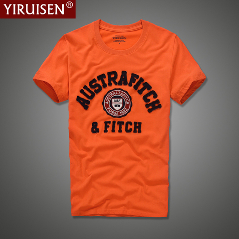 YIRUISEN Brand Clothing Letter Applique Design Men's 100% Cotton Short Sleeve T Shirt Men O-neck Fashion Top Tees ► Photo 1/6